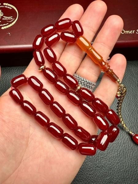 Kapsül Model Eski Osmanlı Sıkma Kehribar Tesbih