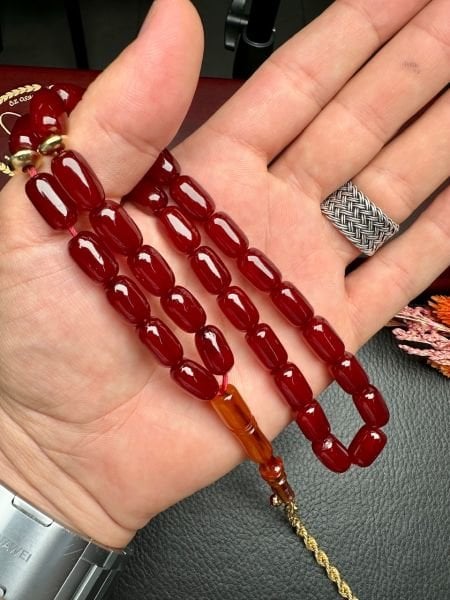 Kapsül Model Eski Osmanlı Sıkma Kehribar Tesbih