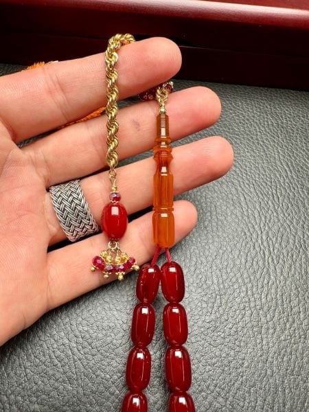 Kapsül Model Eski Osmanlı Sıkma Kehribar Tesbih