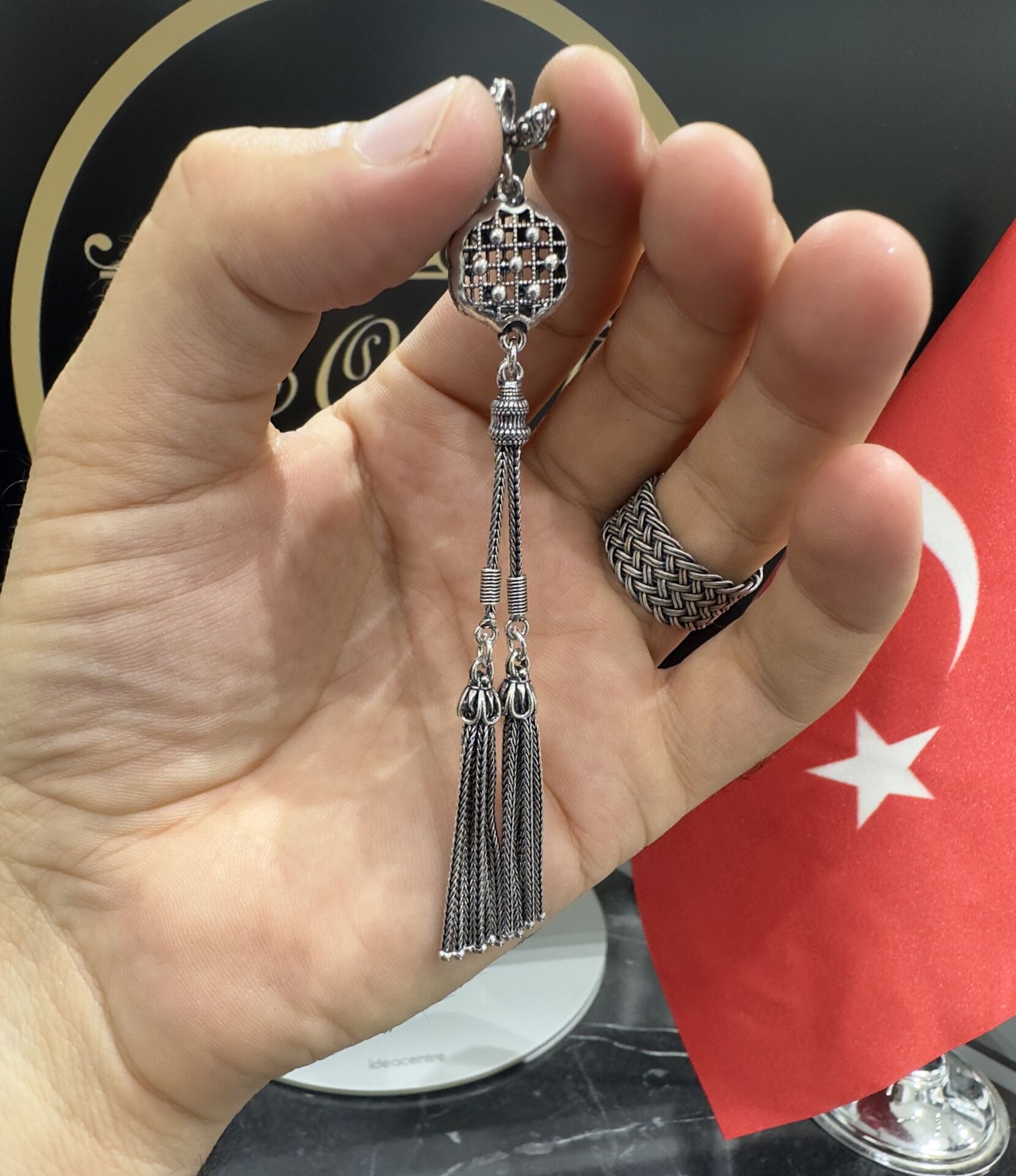 Çiftli Model Küçük Boy Gümüş Püskül