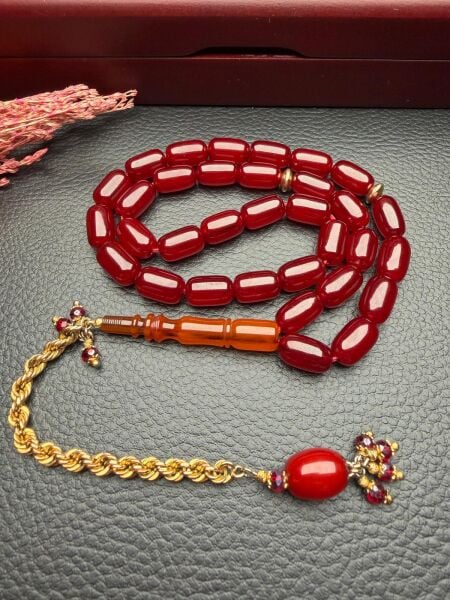 Kapsül Model Eski Osmanlı Sıkma Kehribar Tesbih