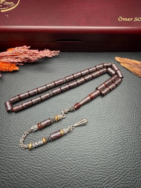 Kesme Model Gümüş İşlemeli Kuka Tesbih