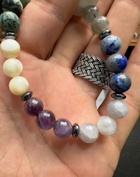 Küre Model Çakra Doğal Taş Bileklik