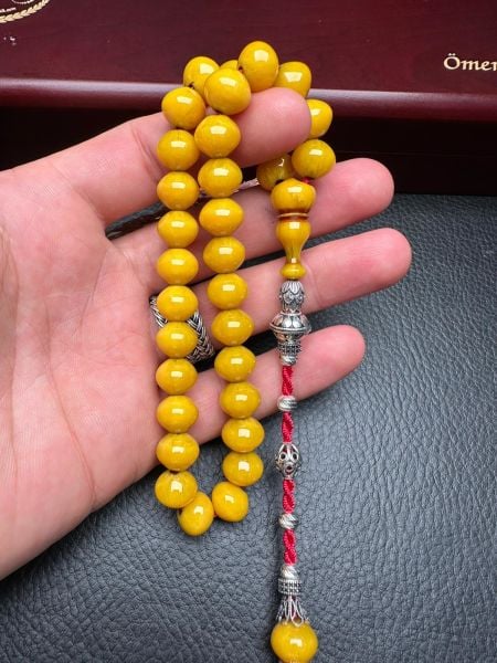 Armudi Model Çubuk Sıkma Kehribar Tesbih