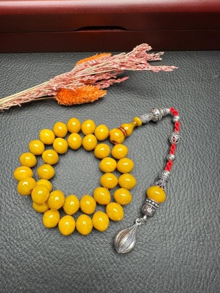 Armudi Model Çubuk Sıkma Kehribar Tesbih