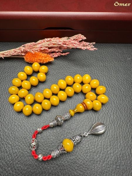 Armudi Model Çubuk Sıkma Kehribar Tesbih