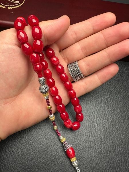 Fıçı Model Çubuk Sıkma Kehribar Tesbih