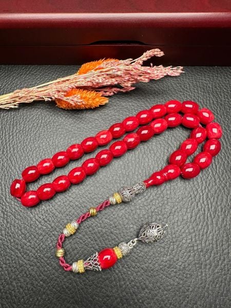 Fıçı Model Çubuk Sıkma Kehribar Tesbih