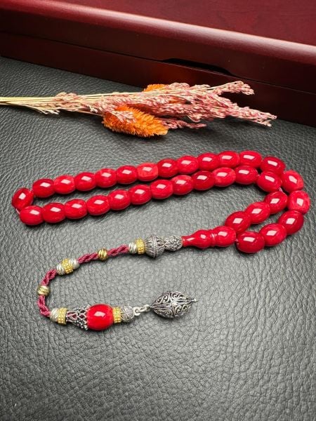 Fıçı Model Çubuk Sıkma Kehribar Tesbih