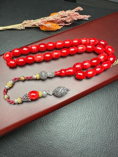 Fıçı Model Çubuk Sıkma Kehribar Tesbih