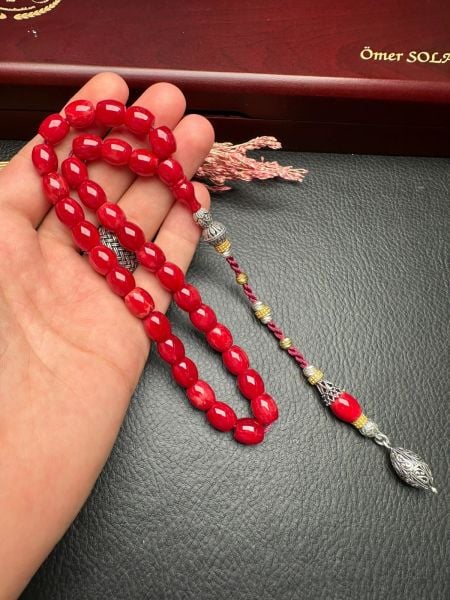 Fıçı Model Çubuk Sıkma Kehribar Tesbih