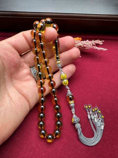 Küre Model Ateş Kehribar Tesbih