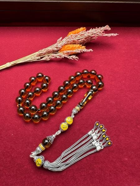 Küre Model Ateş Kehribar Tesbih