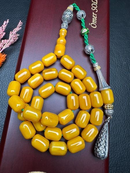 Kapsül Model Çubuk Sıkma Kehribar Tesbih