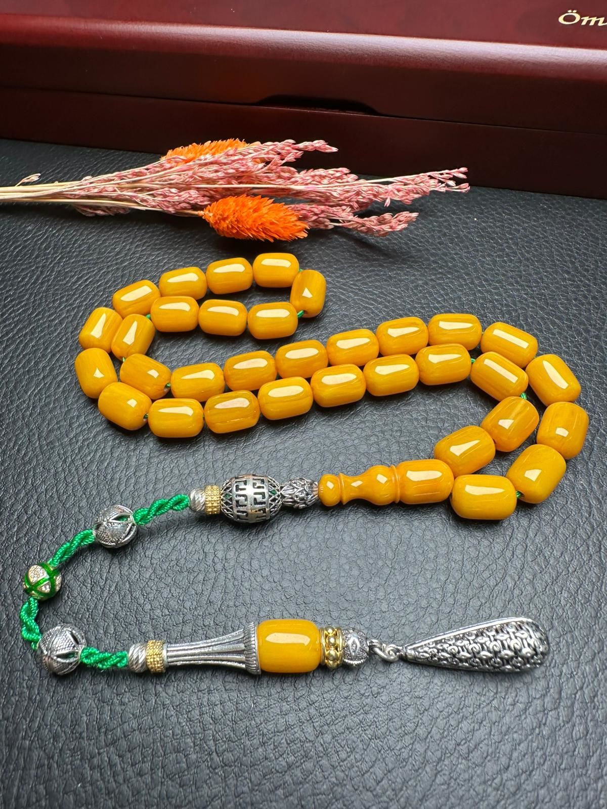 Kapsül Model Çubuk Sıkma Kehribar Tesbih