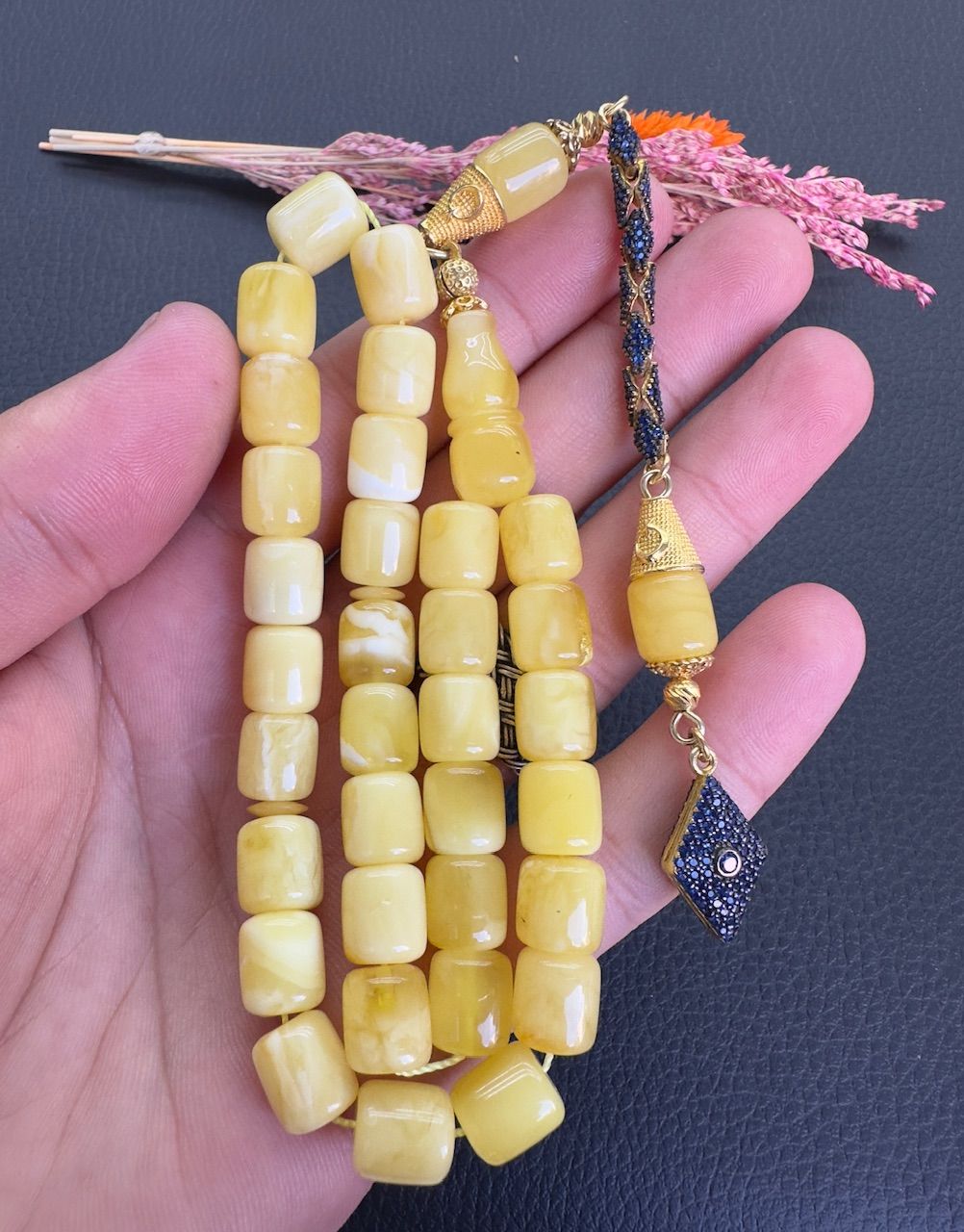 Kapsül Model Baltık Damla Kehribar Tesbih