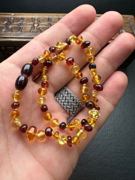 Bebek Damla Kehribar Kolye