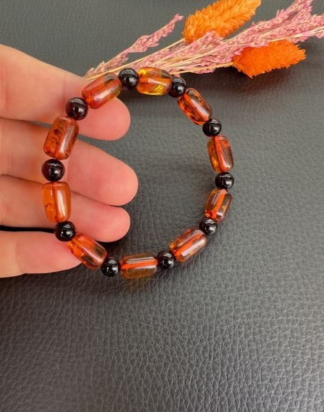 Kapsül Model Damla Kehribar Bileklik