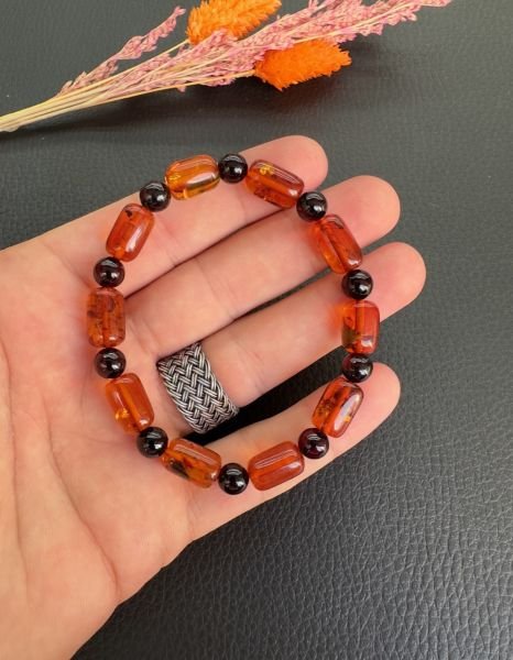 Kapsül Model Damla Kehribar Bileklik