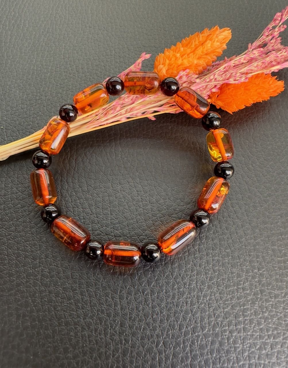 Kapsül Model Damla Kehribar Bileklik