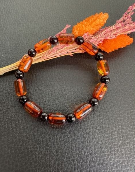 Kapsül Model Damla Kehribar Bileklik