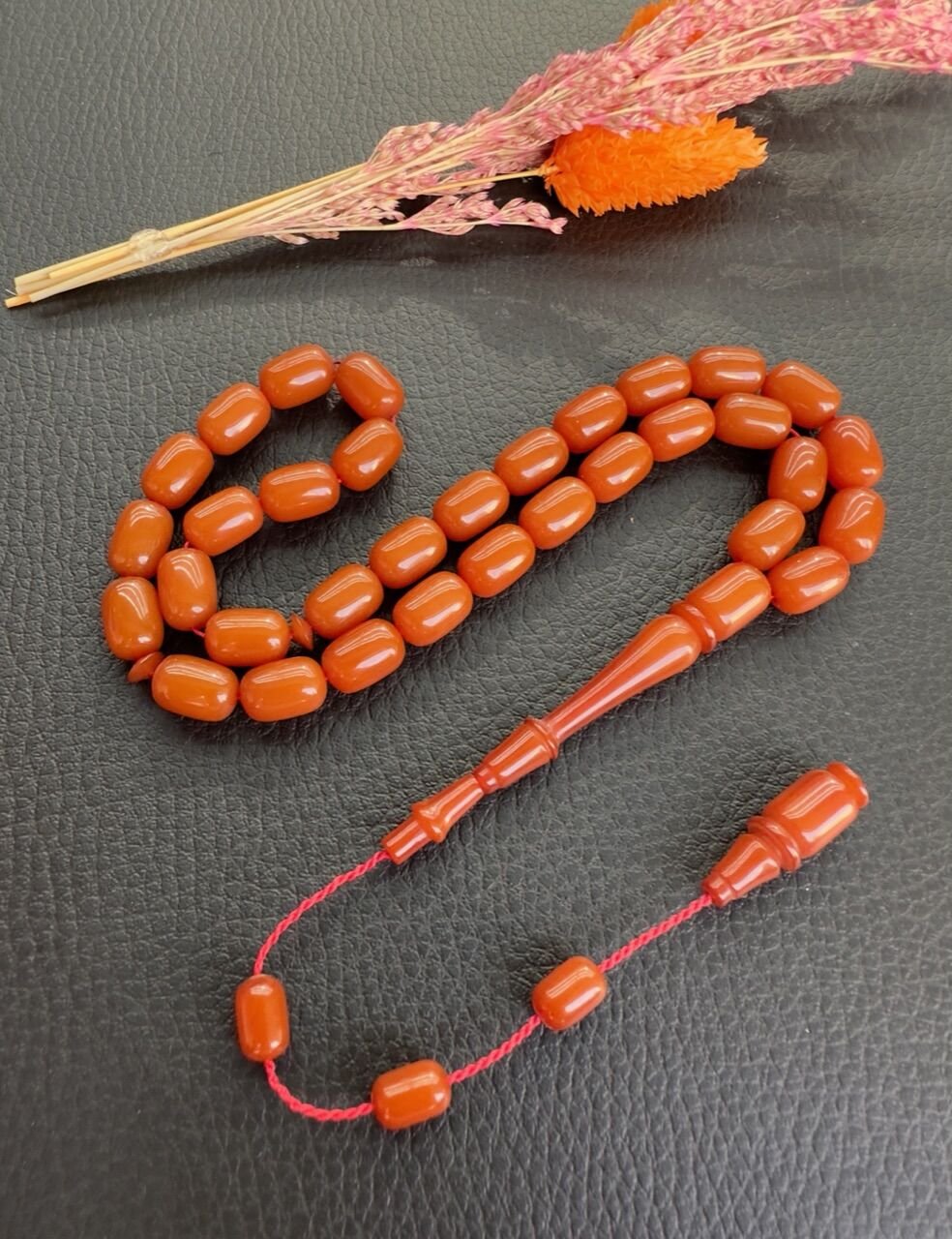 Kapsül Model Turuncu Sıkma Kehribar Tesbih