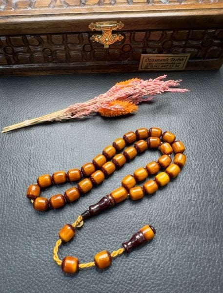 Kapsül Model Sürmeli Çubuk Sıkma Kehribar Tesbih