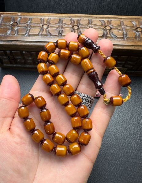 Kapsül Model Sürmeli Çubuk Sıkma Kehribar Tesbih