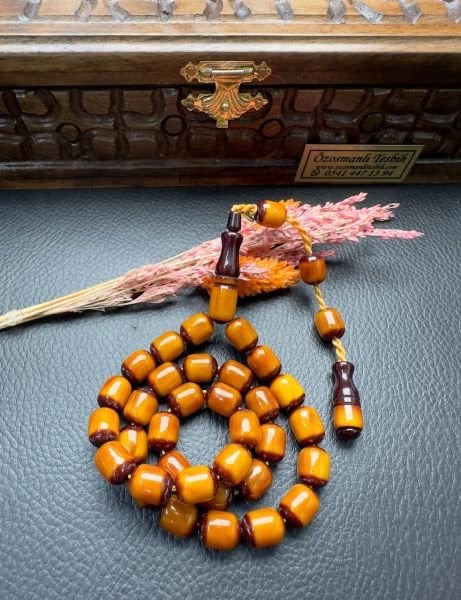 Kapsül Model Sürmeli Çubuk Sıkma Kehribar Tesbih