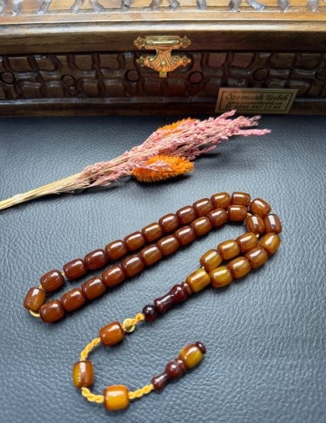 Kapsül Model Sürmeli Çubuk Sıkma Kehribar Tesbih