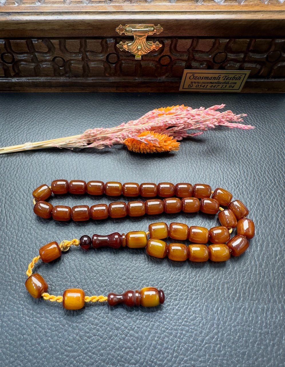 Kapsül Model Sürmeli Çubuk Sıkma Kehribar Tesbih