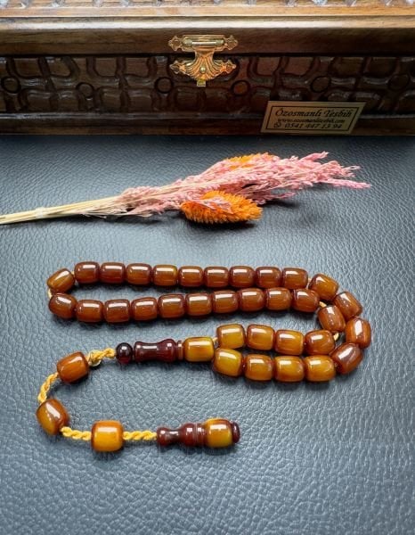 Kapsül Model Sürmeli Çubuk Sıkma Kehribar Tesbih