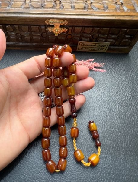 Kapsül Model Sürmeli Çubuk Sıkma Kehribar Tesbih