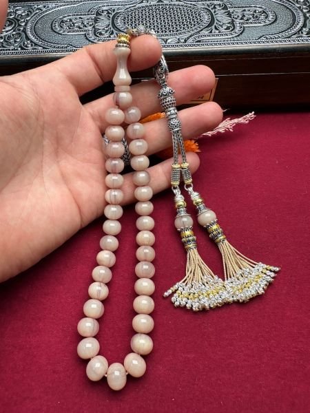 Basık Model Sıkma Kehribar Tesbih