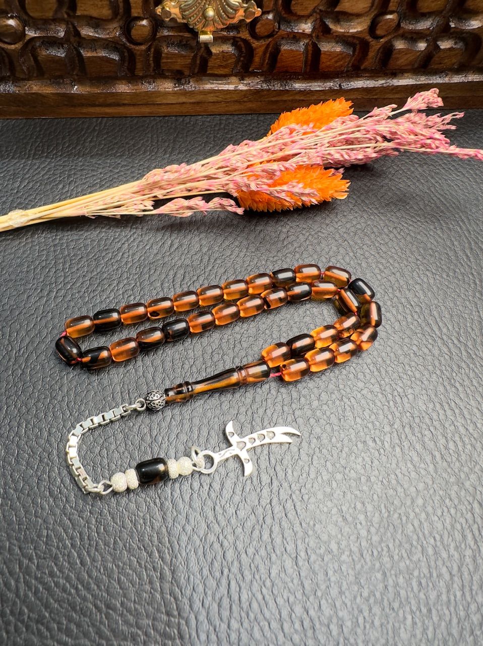 Kapsül Model Dörtparmak Ateş Kehribar Tesbih