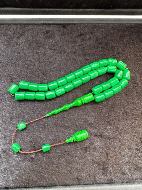 Kapsül Model Yeşil Renk Eski Alman Katalin Tesbih