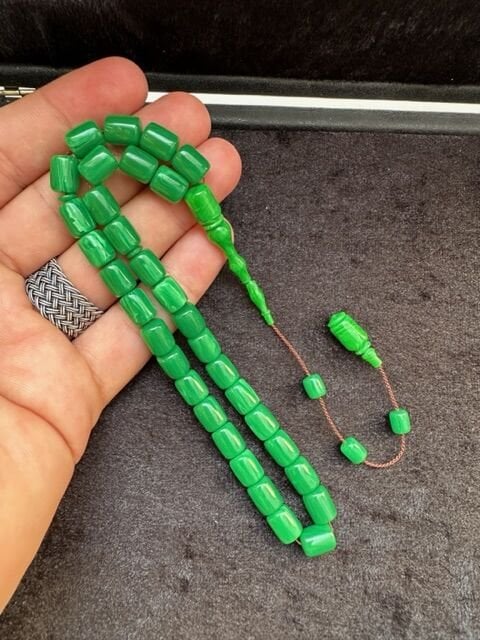 Kapsül Model Yeşil Renk Eski Alman Katalin Tesbih