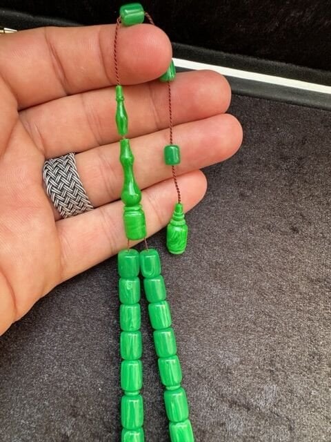 Kapsül Model Yeşil Renk Eski Alman Katalin Tesbih