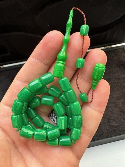 Kapsül Model Yeşil Renk Eski Alman Katalin Tesbih