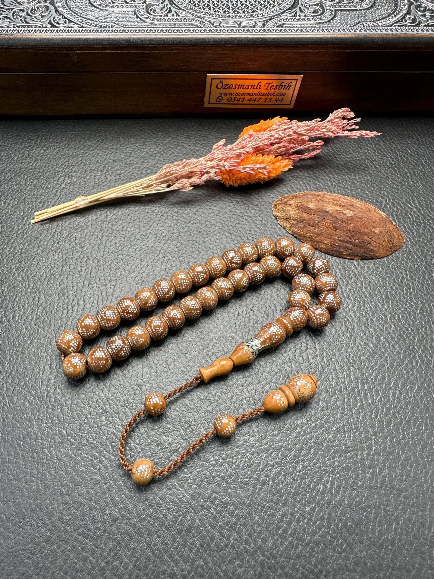 Küre  Model Gümüş İşlemeli Kuka Tesbih