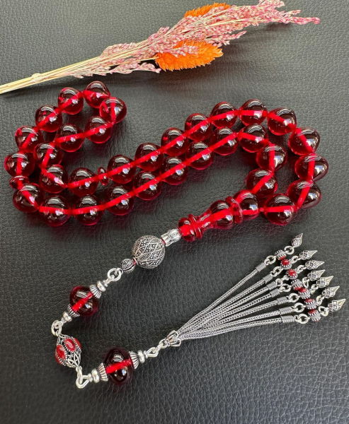 Yakup Kara Armudi Model Ateşi Sıkma Kehribar Tesbih