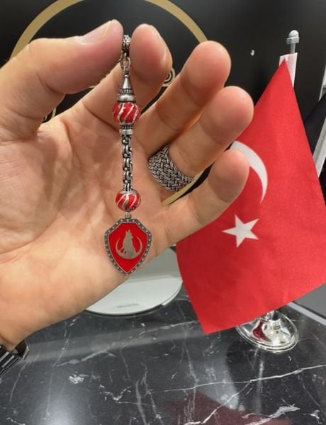 Özel Bozkurt Tasarım Mineli Gümüş Püskül