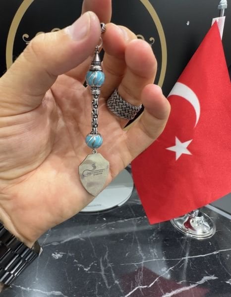 Özel Bozkurt Tasarım Mineli Gümüş Püskül