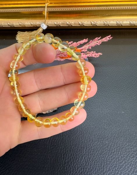 Küre Model Damla Kehribar Yetişkin Bileklik