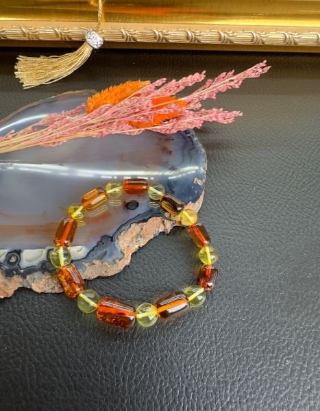 Kapsül Model Damla Kehribar Bileklik