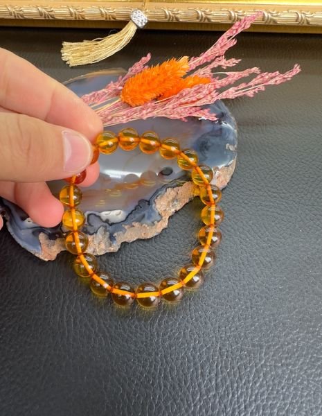 Küre Model Damla Kehribar Bileklik