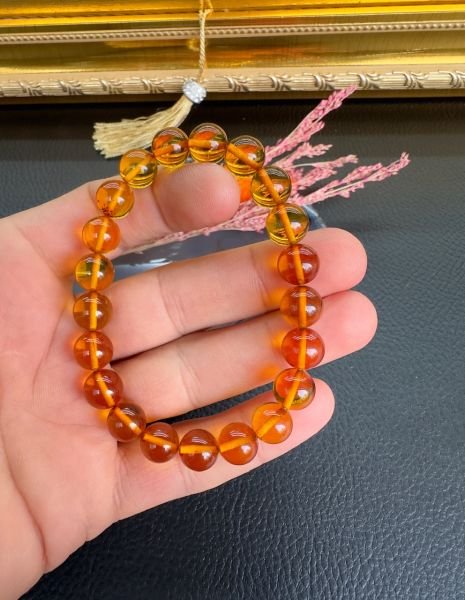 Küre Model Damla Kehribar Bileklik