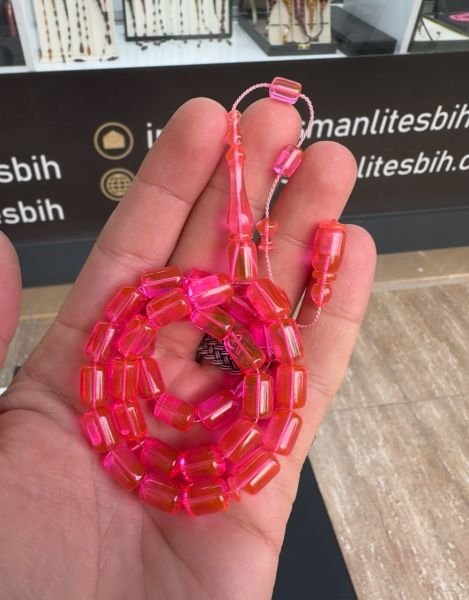 Kapsül Model Neon Pembe Eski Alman Katalin Tesbih