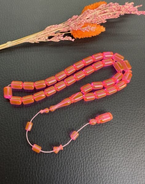 Kapsül Model Neon Pembe Eski Alman Katalin Tesbih