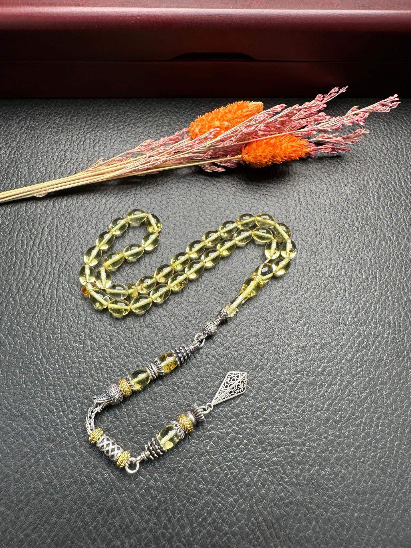 Beyzi Model Damla Kehribar Tesbih